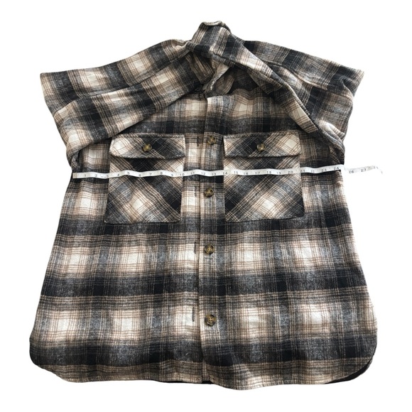 Target Wild Fable Black and Tan Button Shacket size Large - Picture 3 of 6